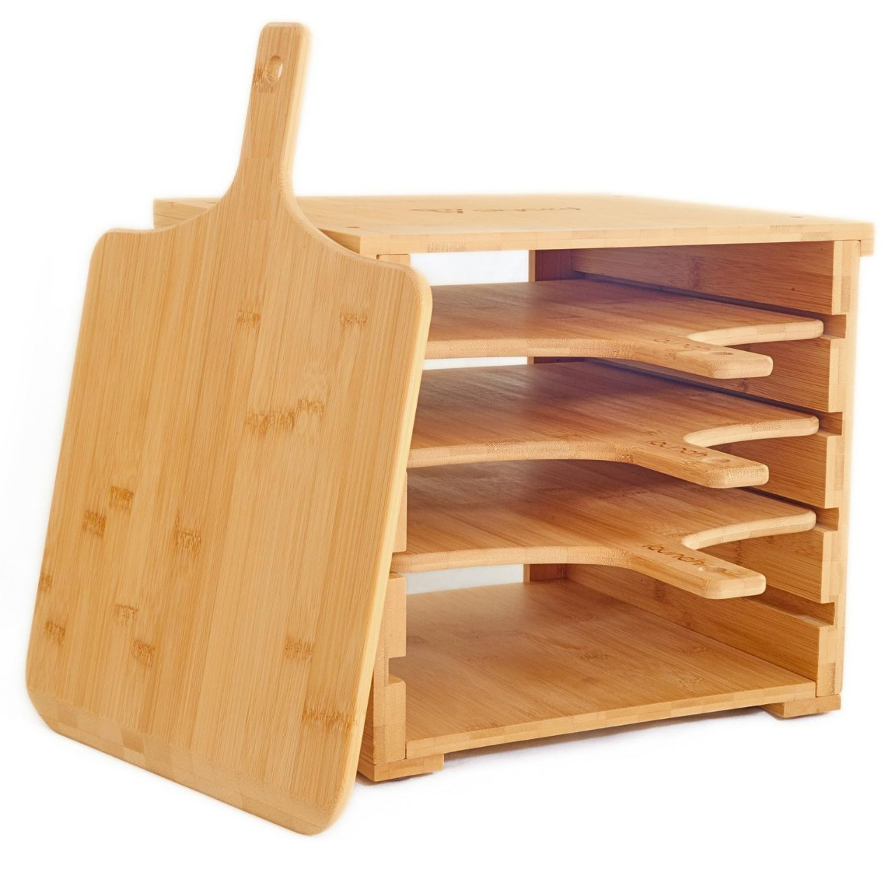 Porte-pâte à pizza avec 4 pagaies