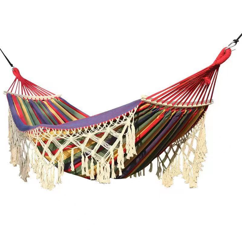 Hamaca de patio trasero con borlas