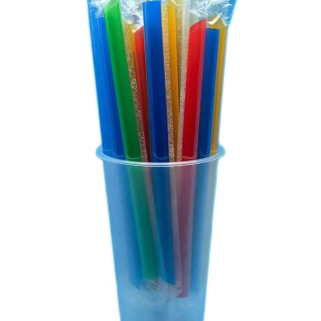 Paille jetable en plastique