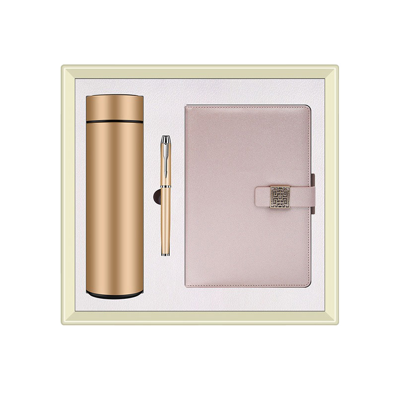 Business Gift Set - Insulated Bottle, Notebook & Pen, Ideal For Corporate Events