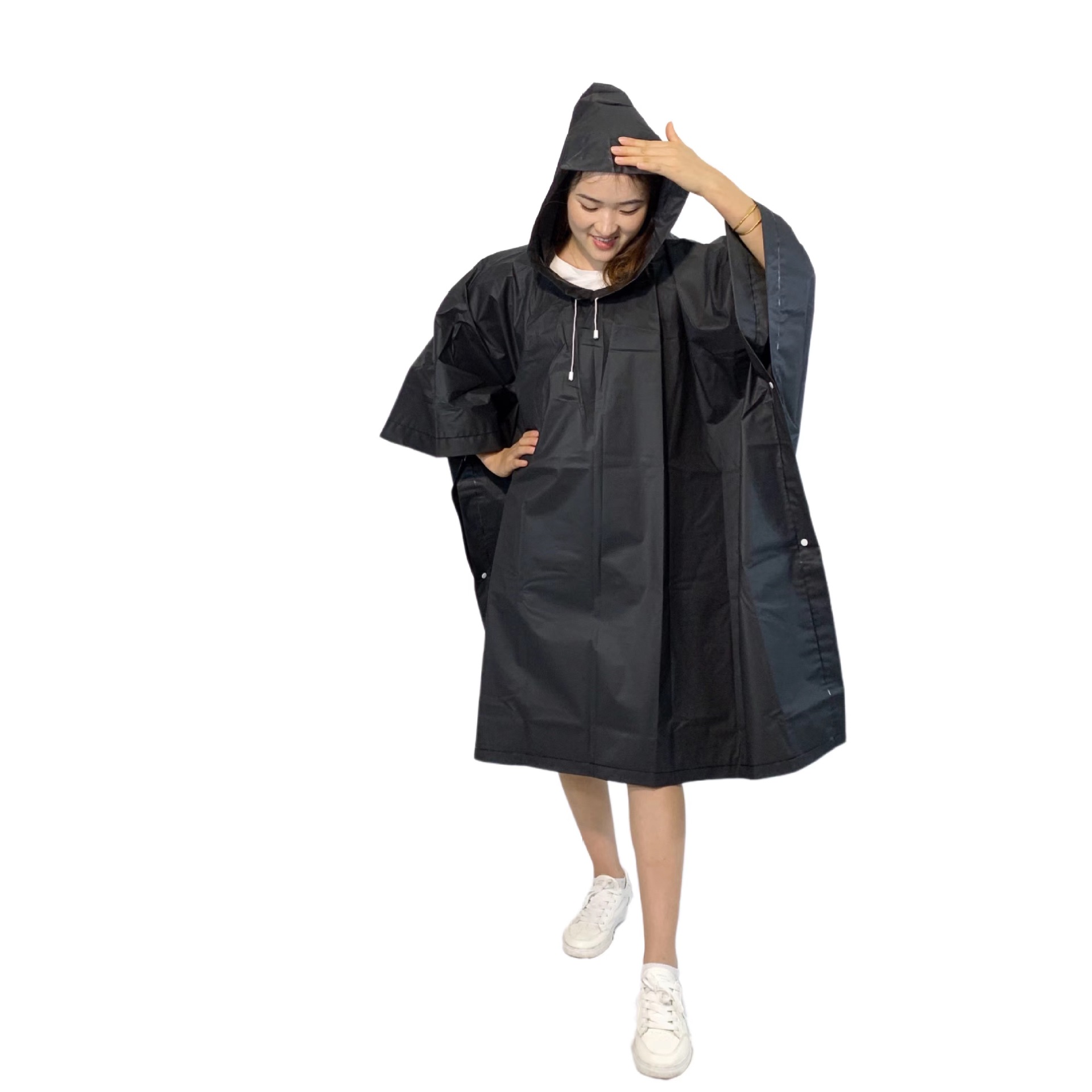 Imperméable style peva poncho à capuche