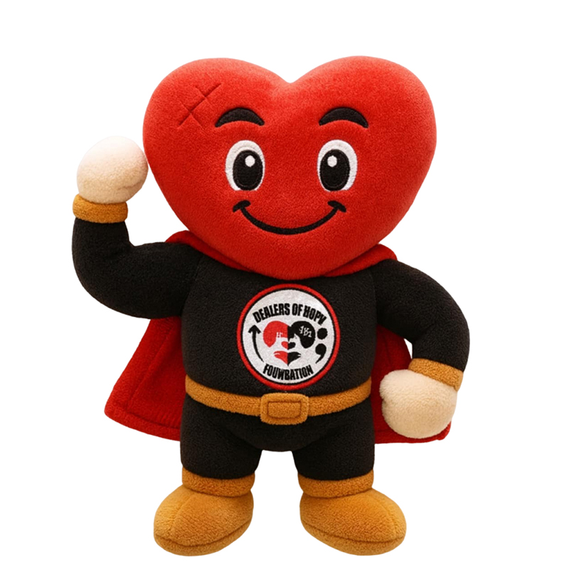 Jouet en peluche de superhéros en forme de cœur