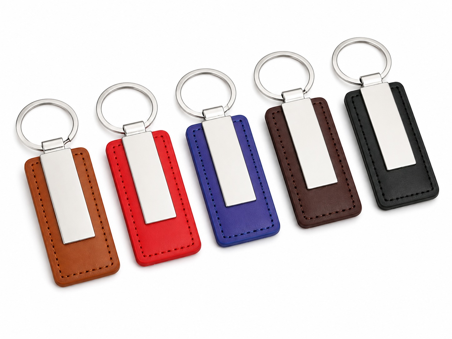 Porte-clés en métal avec fibre de carbone