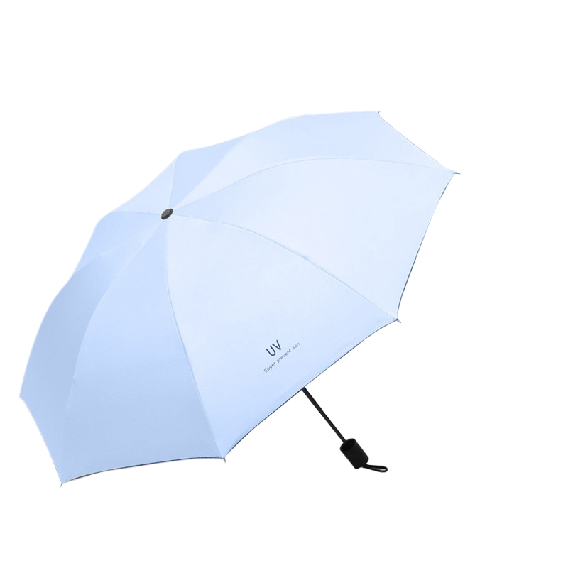 Manual plegable uv negro respaldo de sombrilla de lluvia