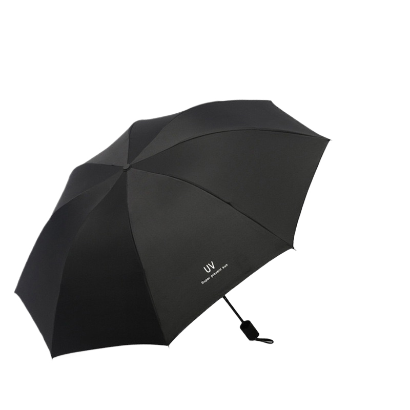 Manual plegable uv negro respaldo de sombrilla de lluvia view 2