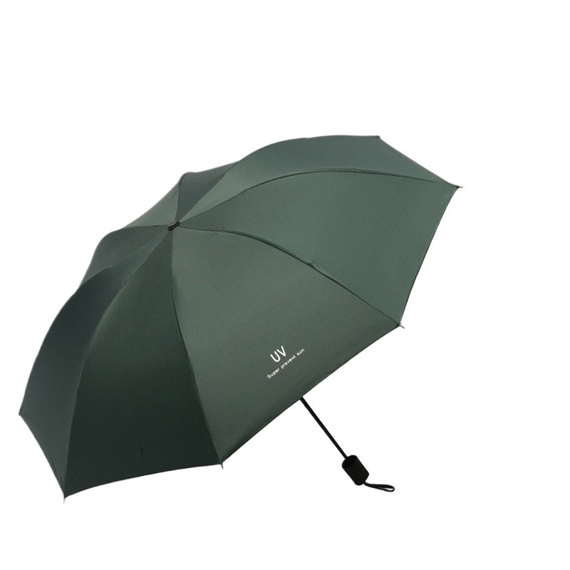Manual plegable uv negro respaldo de sombrilla de lluvia view 3