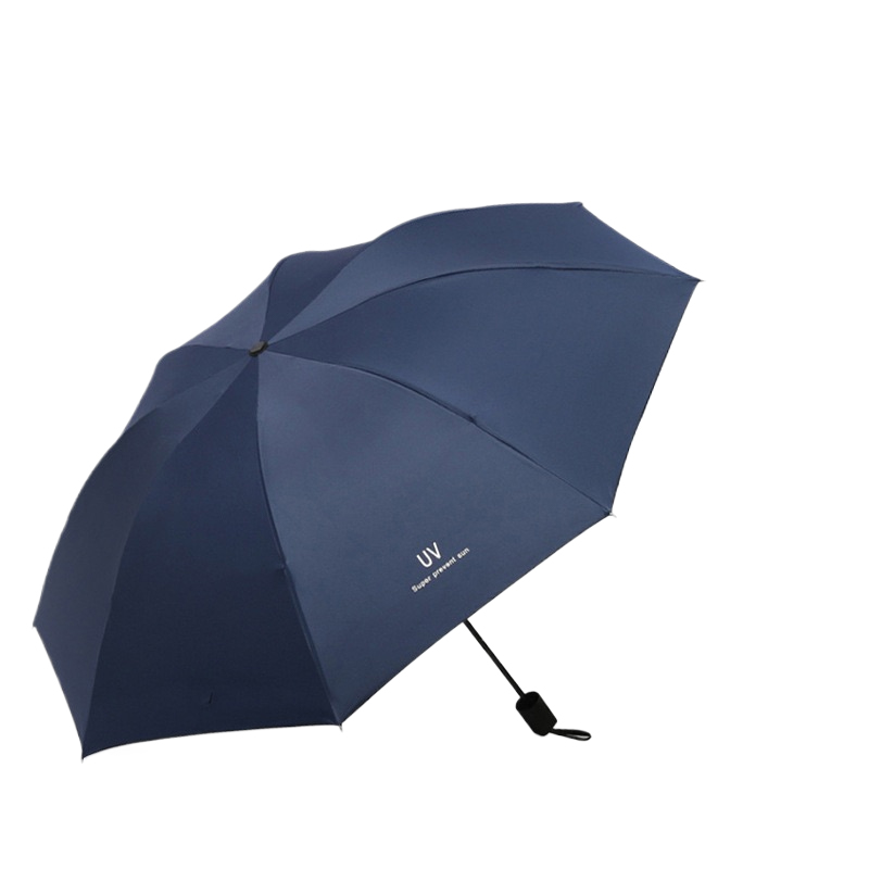 Manual plegable uv negro respaldo de sombrilla de lluvia view 4