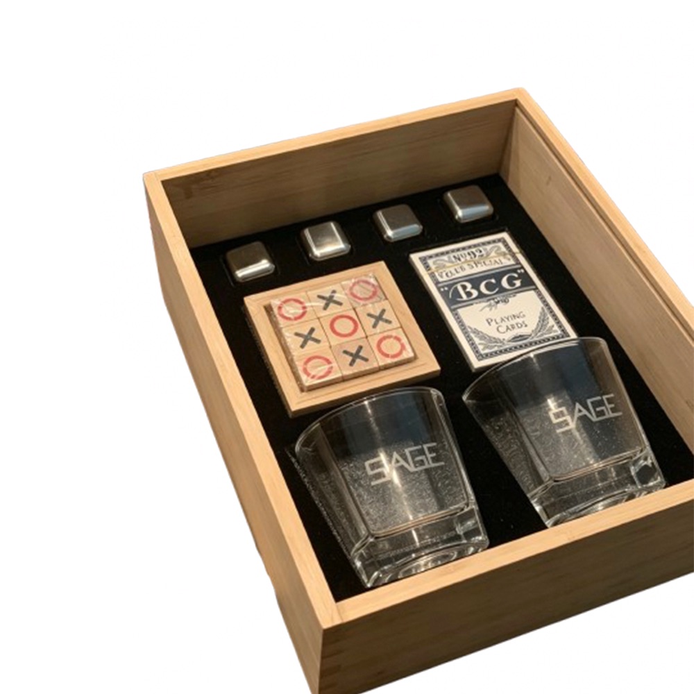 Wooden Whiskey Glass Set