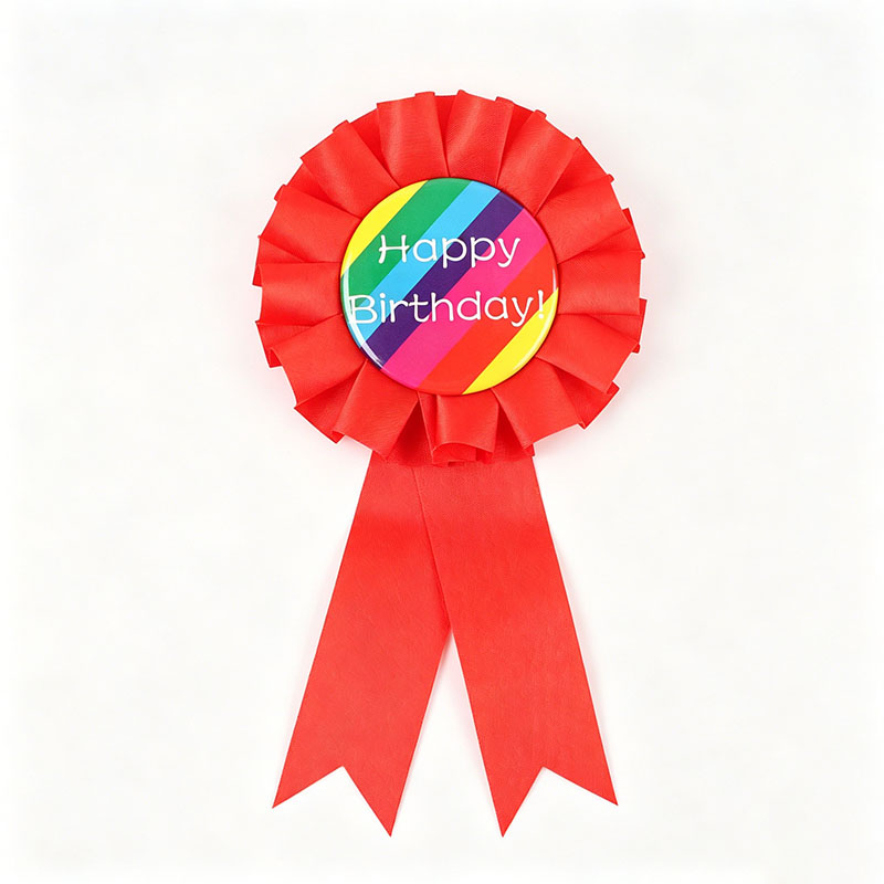 Badge de rosette satinée personnalisé
