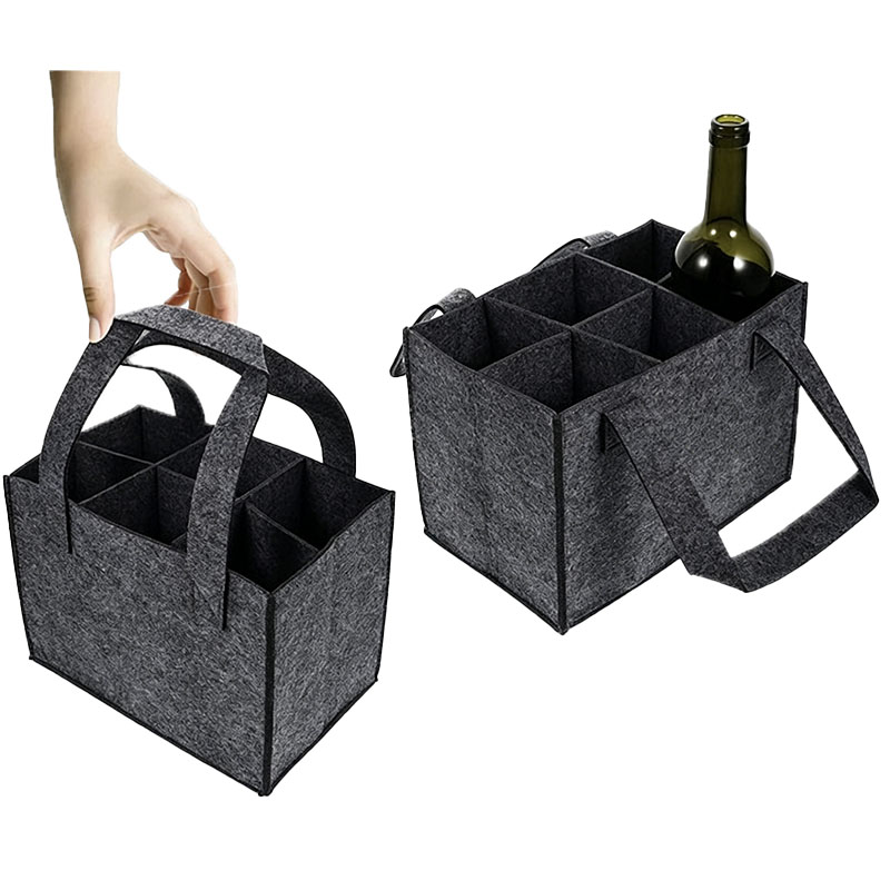 Felt 6 Bottle Wine Tote Bags