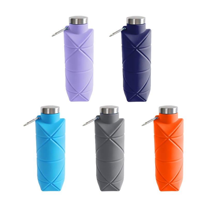 Botella de agua de silicona plegable 24oz