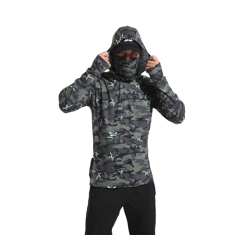 Camisa de pesca de protección de camuflaje uv