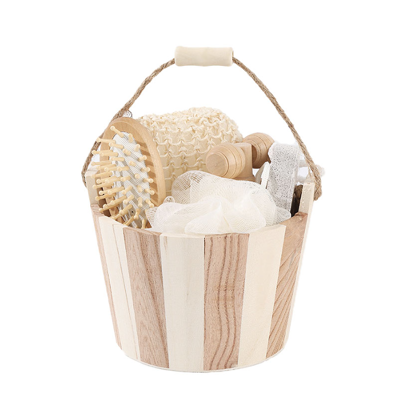 Balde de madera portátil baño completo spa conjunto
