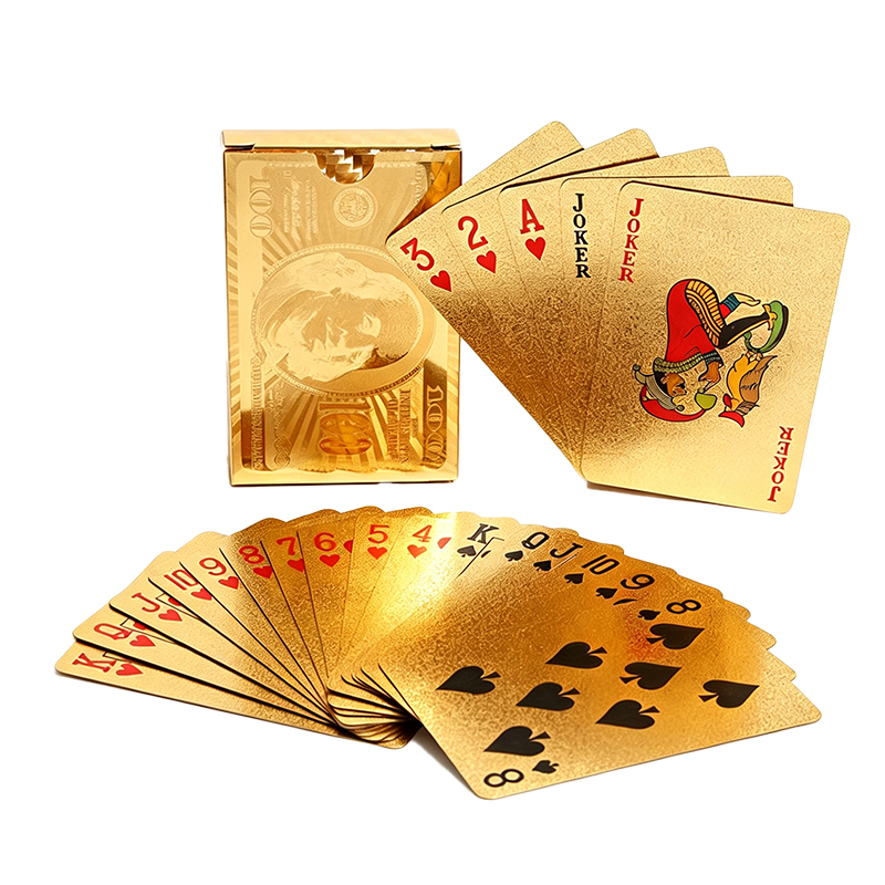 Papel de oro jugando cartas