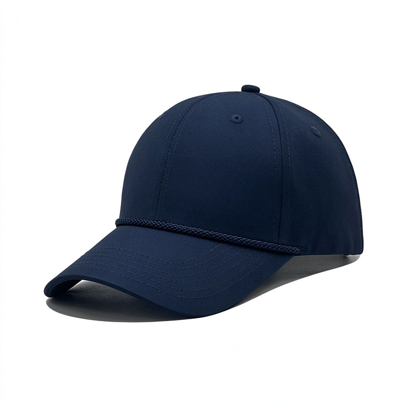 6 Panel Cotton Twill Rope Brim Cap
