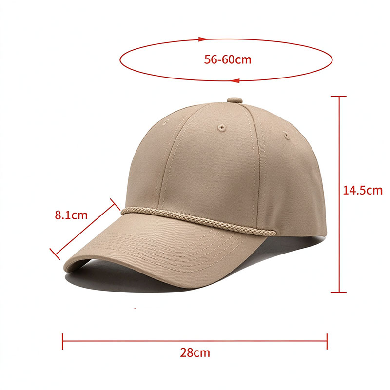 6 Panel Cotton Twill Rope Brim Cap view 3