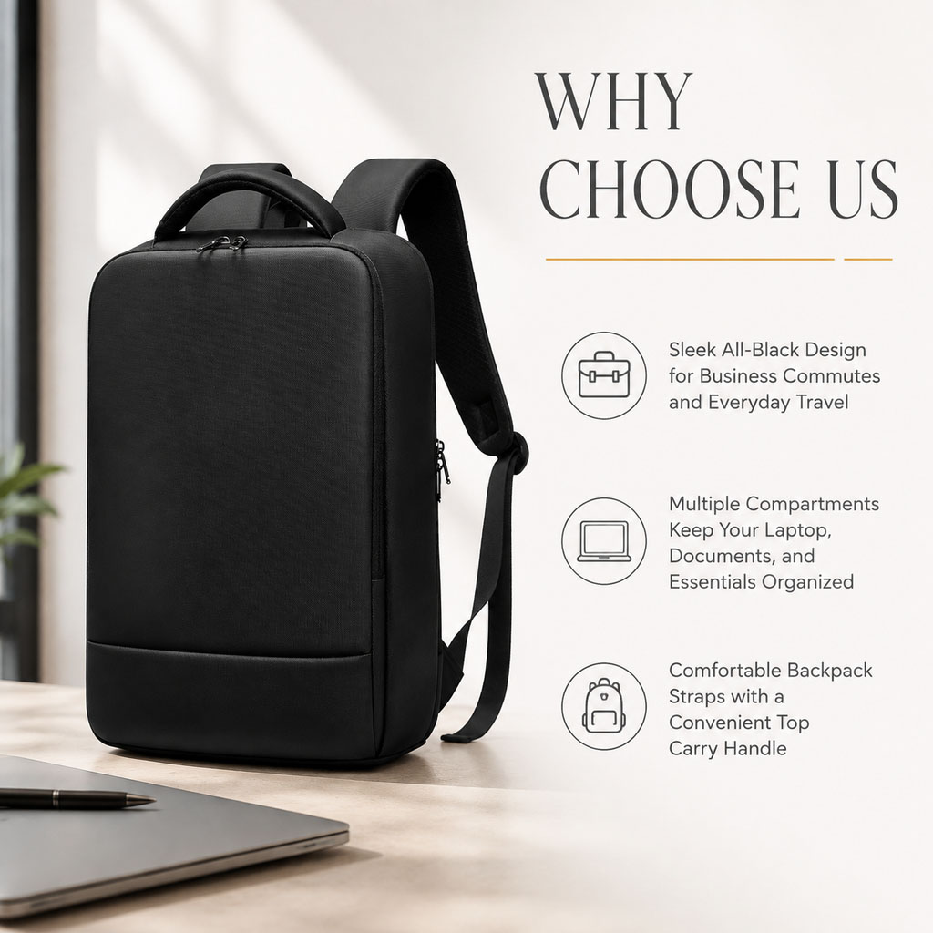 Slim negocio portátil mochila view 2