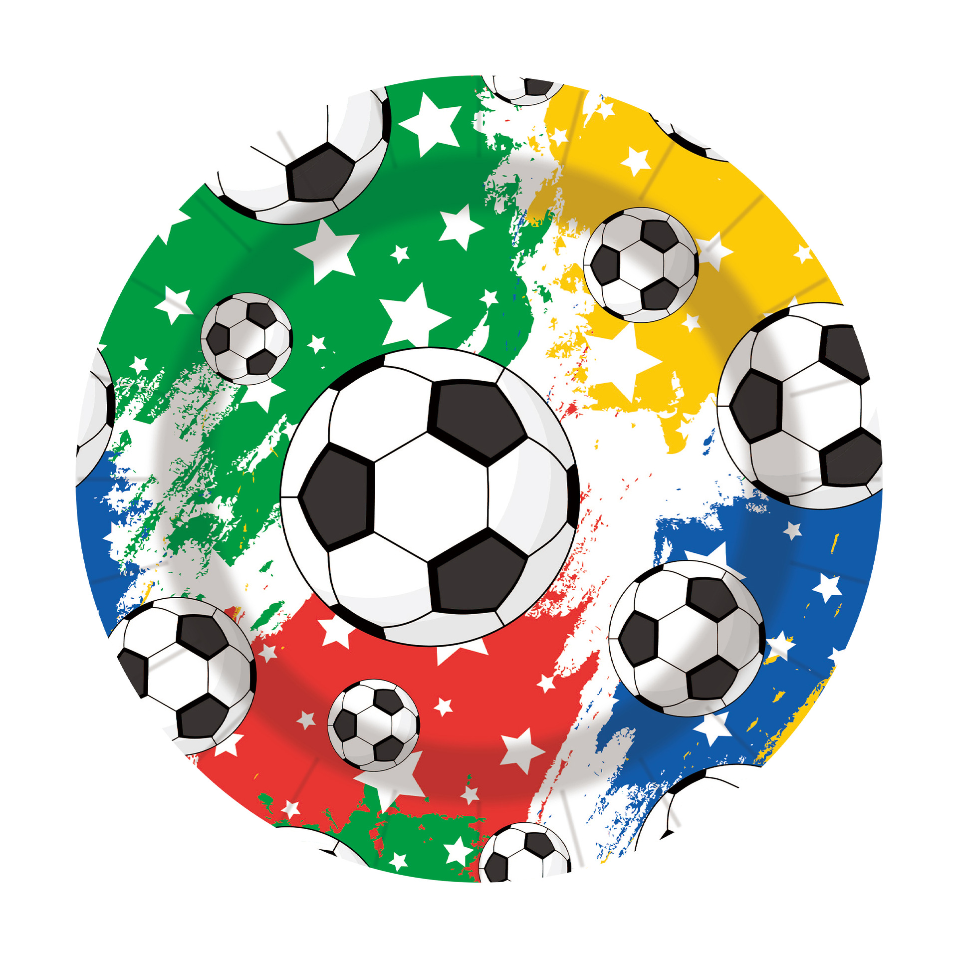 Ensemble de plaques en papier jetables thème soccer de 9 pouces