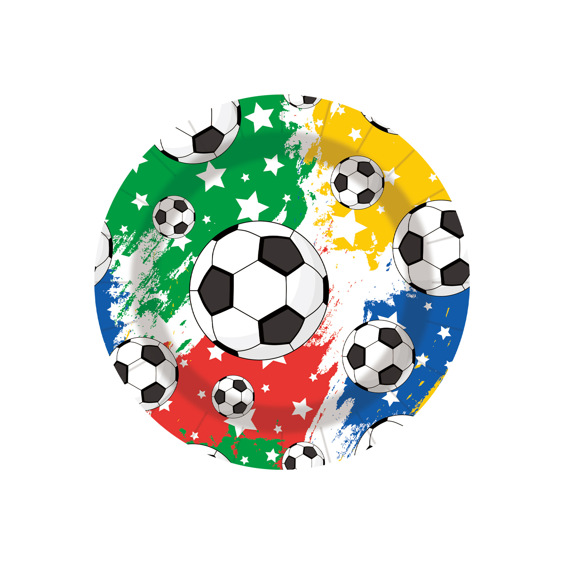 Set de plaques en papier jetables thème soccer de 7 pouces