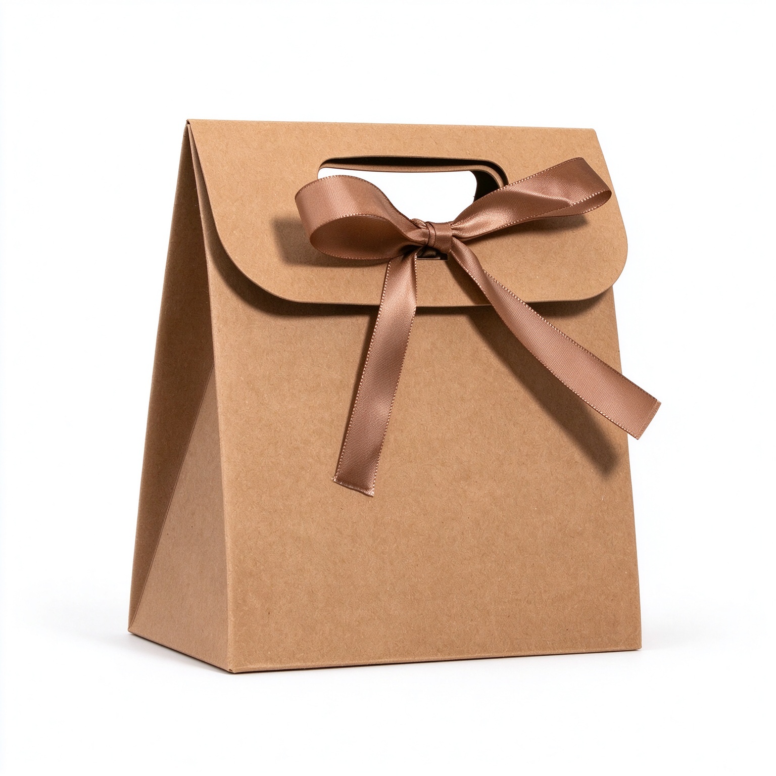 Flap Gift Paper Bag With Ribbon Bow view 2