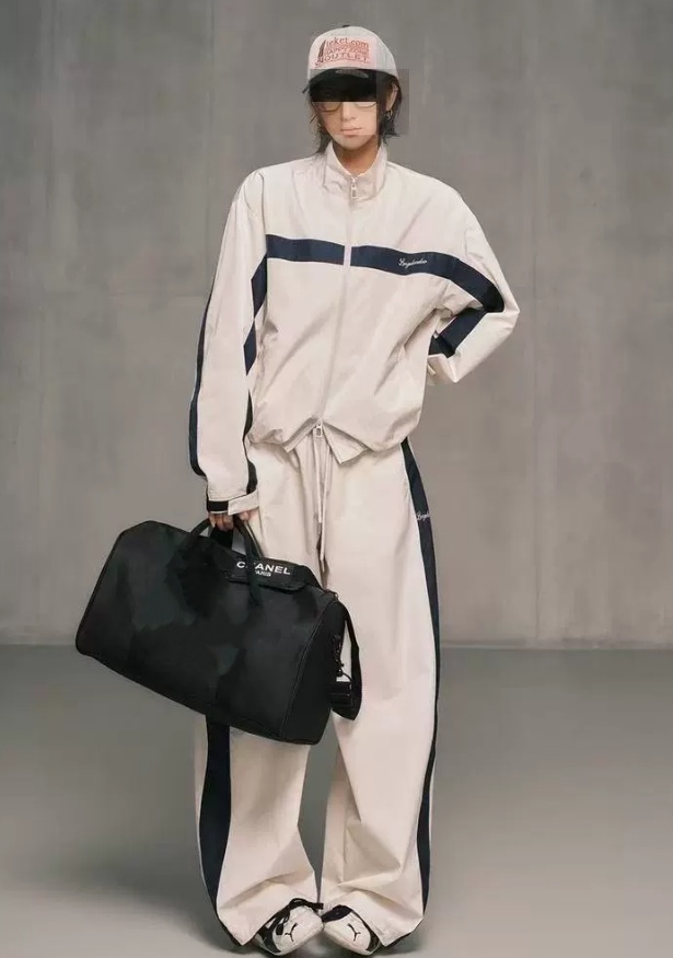Color-block Track Jacket & Loose Pants view 2