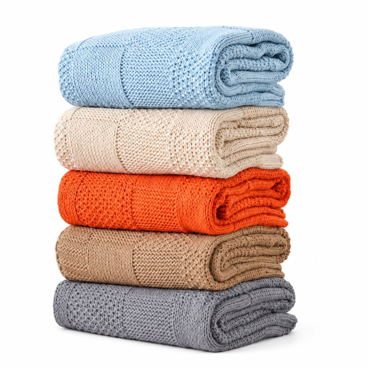 Textured Knitted Polyester Throw Blanket view 2
