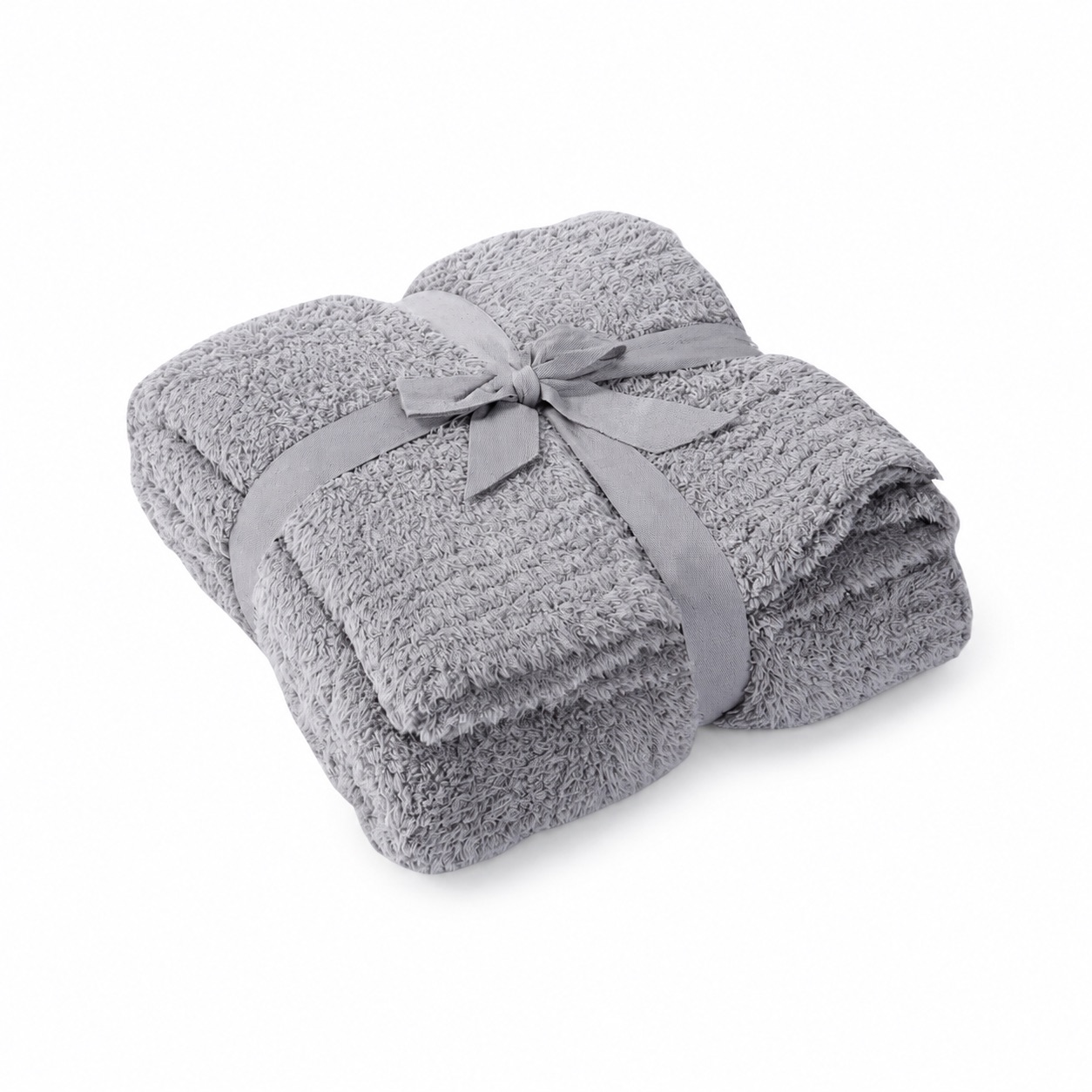 Solid Half Loop Fleece Throw Blanket