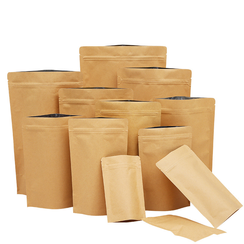11x7 Inch Kraft Zipper Stand Pouch