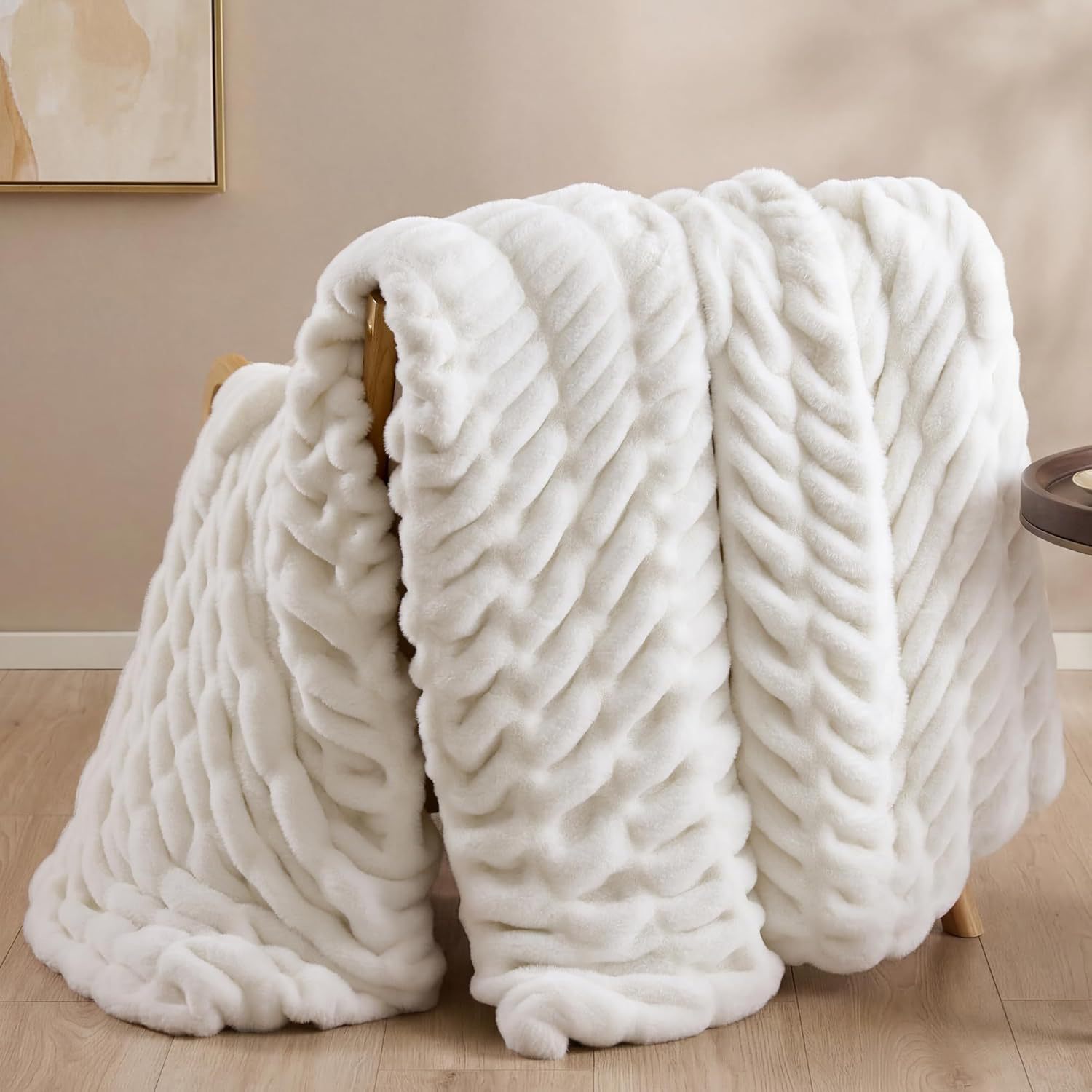 Lola Style Bubble Faux Fur Throw Blanket view 2