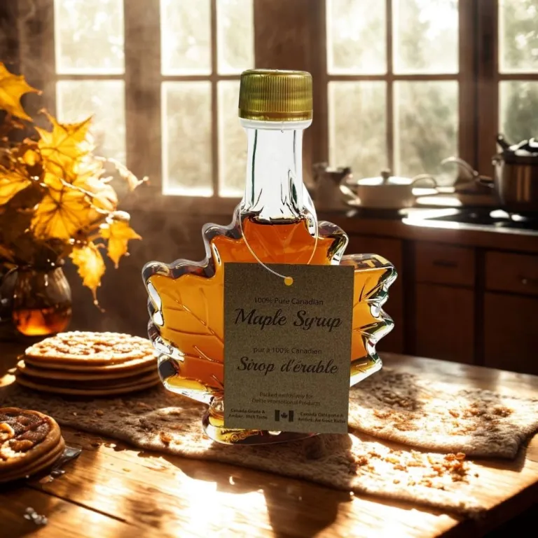 250ml Maple Syrup - 250ml Maple Syrup In Leaf Bottle view 2