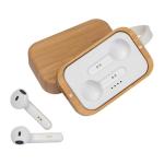 Auriculares inalámbricos con carga de bambú view 1