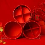 Rouge rond boîte vide cadeau compagnon view 4