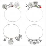 Caméra avion coeur forme pendentif bracelet en métal view 1