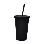 Bourdon mural double 16oz avec couvercle et paille view 1