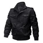 Multi bolsillos cierre frontal collar chaqueta militar view 3