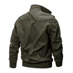 Multi bolsillos cierre frontal collar chaqueta militar view 2