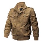 Multi bolsillos cierre frontal collar chaqueta militar view 4