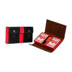 2 jeux de cartes de poker avec dices et boîtier en cuir view 2