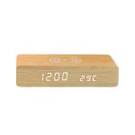 10w reloj de madera de carga inalámbrica view 1