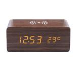 Reloj de carga inalámbrico de madera led view 4