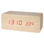 Reloj de carga inalámbrico de madera led view 7