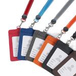 Porta placa de arpillera con lanyard view 1