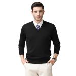 Pull couleur solide col v view 4