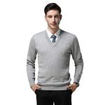 Pull couleur solide col v view 5