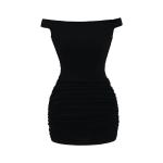Mini robe de bodycon ruche de l'épaule view 3