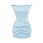 Mini robe de bodycon ruche de l'épaule view 5