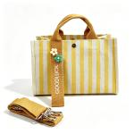 Bolsa de tote de tela rayada view 4