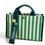 Bolsa de tote de tela rayada view 2