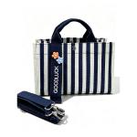 Bolsa de tote de tela rayada view 3