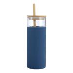 Tumbler de vidrio con tapa de madera y paja view 7